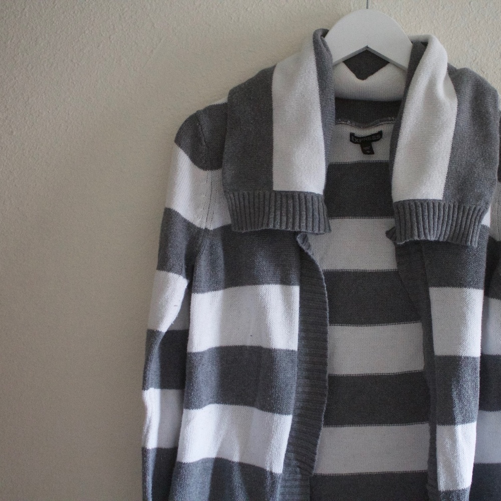EXPRESS//Striped open cardigan